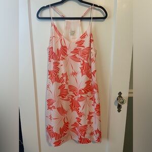Orange Tropical Print Dress